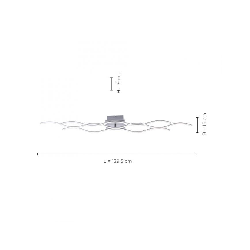 Leuchten Direkt 15167-55 - LED Hanglamp voor Oppervlak Montage WAWE 2xLED/12,5W/230V+1xLED/17W mat chroom