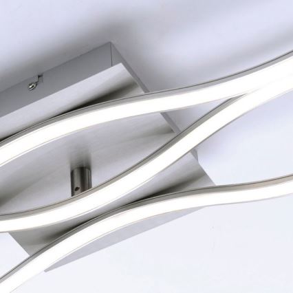 Leuchten Direkt 15167-55 - LED Opbouwplafonnière WAWE 2xLED/12,5W/230V+LED/17W mat chroom