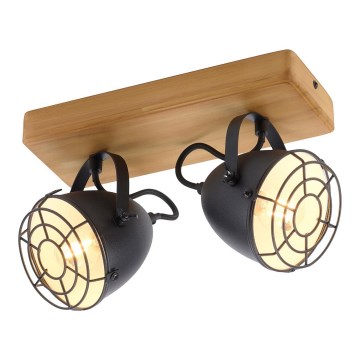 Leuchten Direkt 15172-18 - Inbouwspot BEETLE 2xE14/10W/230V dennenhout