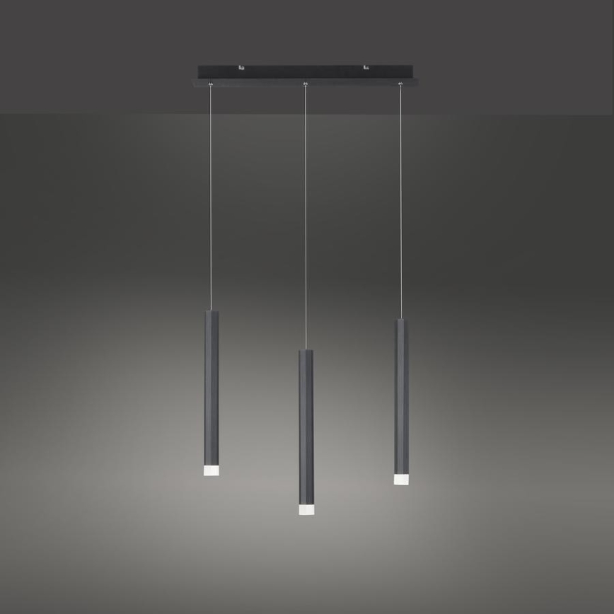Leuchten Direkt 15203-18 - LED Hanglamp aan een koord 3xLED/4,8W/230V zwart