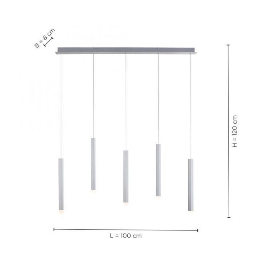 Leuchten Direkt 15205-95 - Suspension filaire BRUNO 5xLED/4,8W/230V