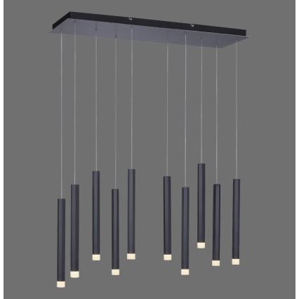 Leuchten Direkt 15206-18 - Suspension filaire 10xLED/4,8W/230V noire