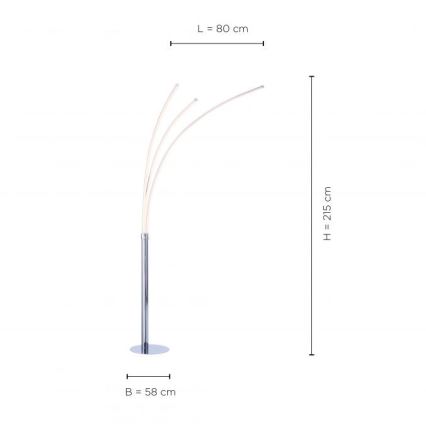 Leuchten Direkt 15383-55 - Lampadaire MAJA 3xLED/6W/230V chrome brillant