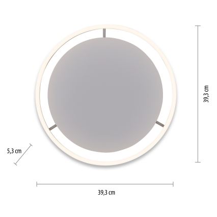 Leuchten Direkt 15391-95 - LED dimbare plafondlamp RITUS LED/20W/230V mat chroom