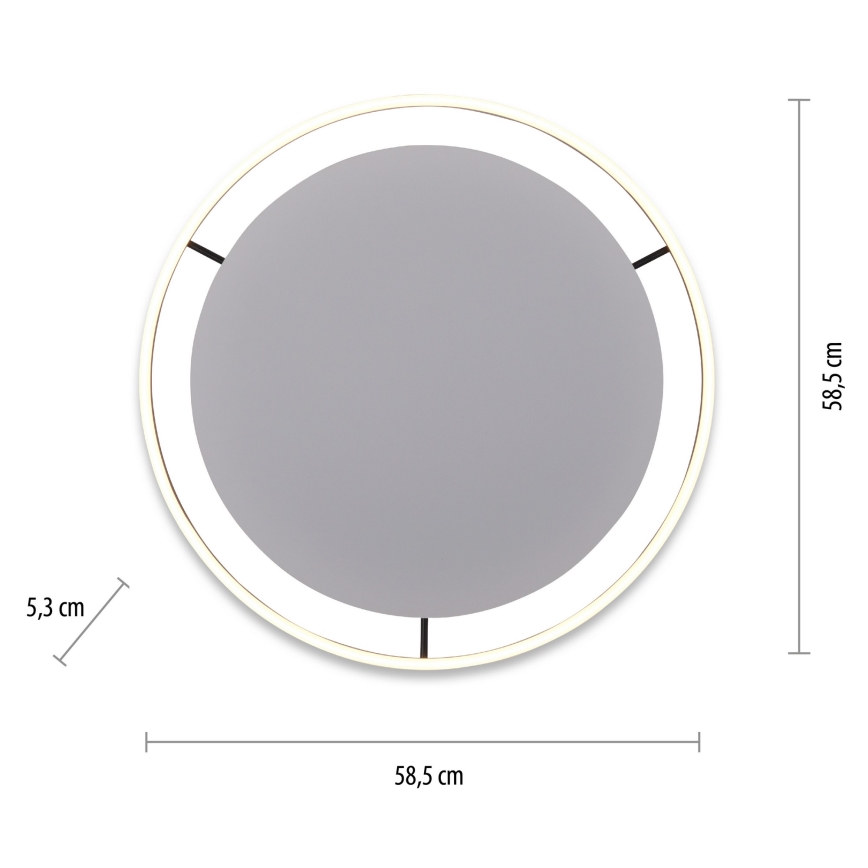 Leuchten Direkt 15392-13 - dimbare LED-plafondlamp RITUS LED/28W/230V zwart