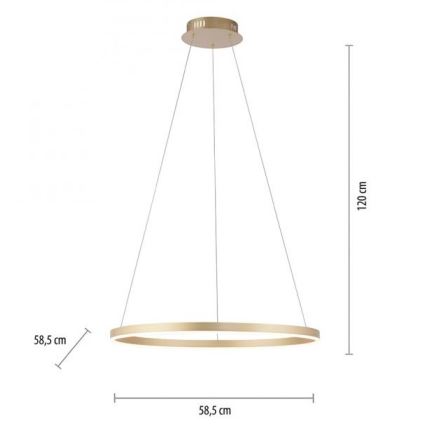 Leuchten Direkt 15394-60 - LED dimbare kroonluchter aan kabels RITUS LED/28W/230V messing