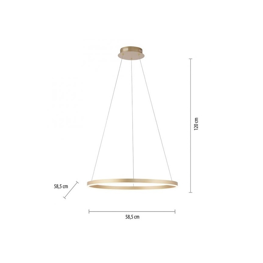 Leuchten Direkt 15394-60 - LED dimbare kroonluchter aan kabels RITUS LED/28W/230V messing