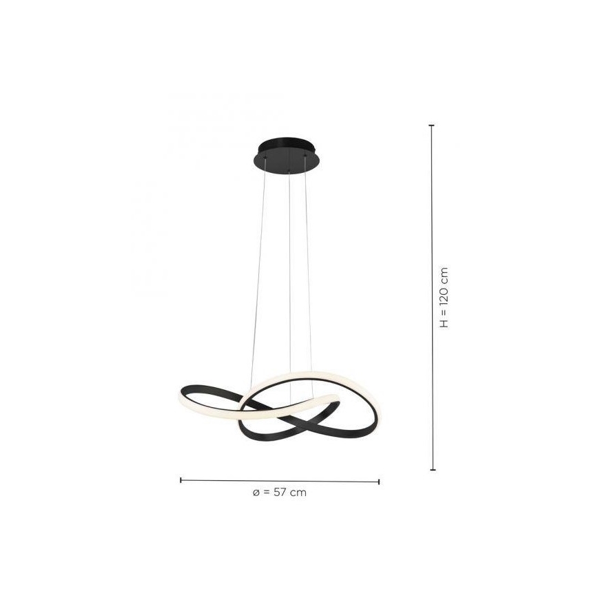 Leuchten Direkt 15402-18- Dimbare LED Hanglamp aan een koord MARIA LED/25W/230V zwart