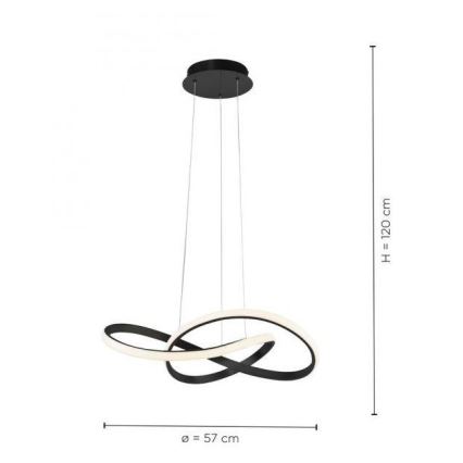 Leuchten Direkt 15402-18 - Lustre monté en surface à intensité variable MARIA LED/25W/230V noir