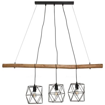 Leuchten Direkt 15503-18 - Hanglamp aan een koord EDGAR 3xE27/60W/230V eucalyptus