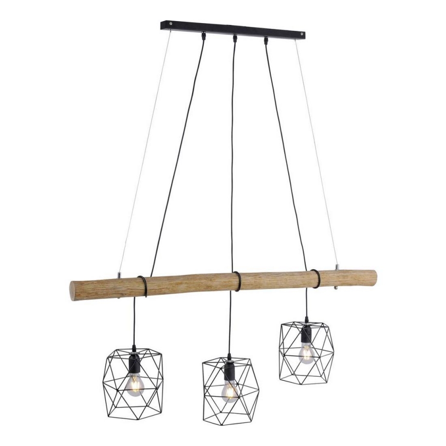 Leuchten Direkt 15503-18 - Suspension filaire EDGAR 3xE27/60W/230V eucalyptus