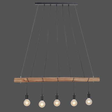 Leuchten Direkt 15515-18 - Hanglamp aan een koord DAMIAN 5xE27/60W/230V eucalyptus