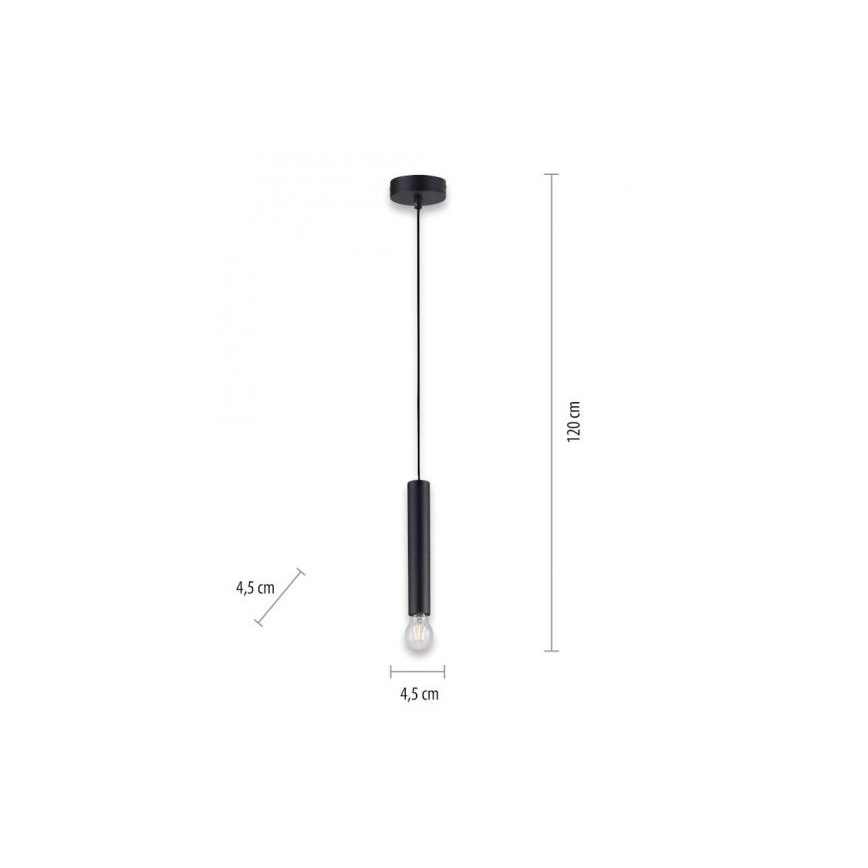 Leuchten Direkt 15617-18 - Hanglamp aan een koord BRUNA 1xE27/60W/230V zwart
