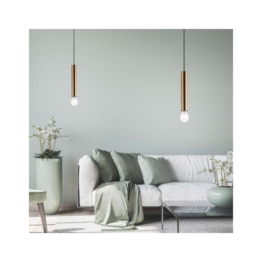 Leuchten Direkt 15617-60 - Hanglamp aan een koord BRUNA 1xE27/60W/230V messing