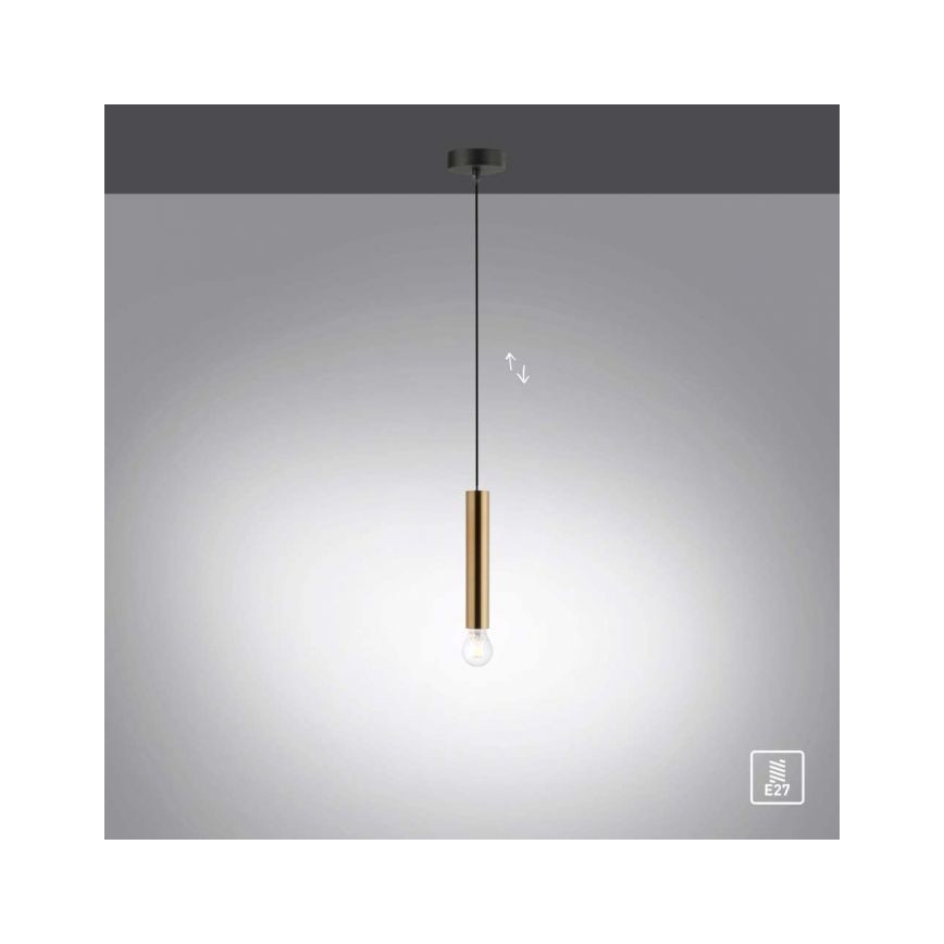 Leuchten Direkt 15617-60 - Hanglamp aan een koord BRUNA 1xE27/60W/230V messing