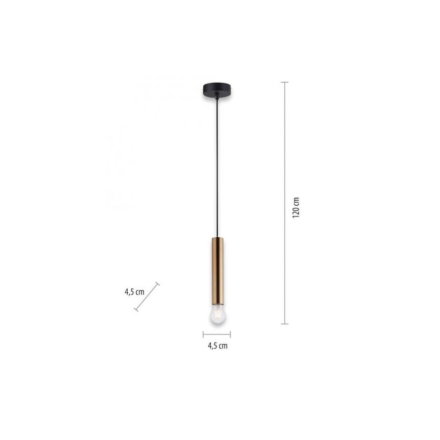 Leuchten Direkt 15617-60 - Hanglamp aan een koord BRUNA 1xE27/60W/230V messing