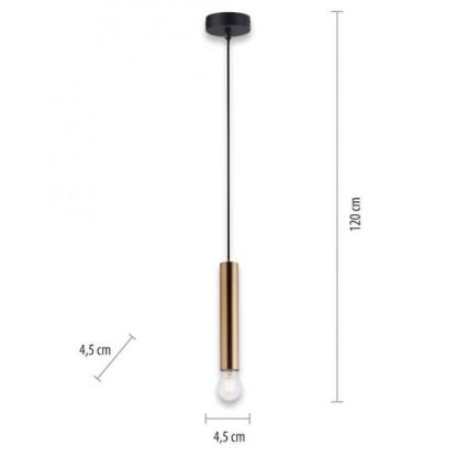 Leuchten Direkt 15617-60 - Suspension filaire BRUNA 1xE27/60W/230V laiton