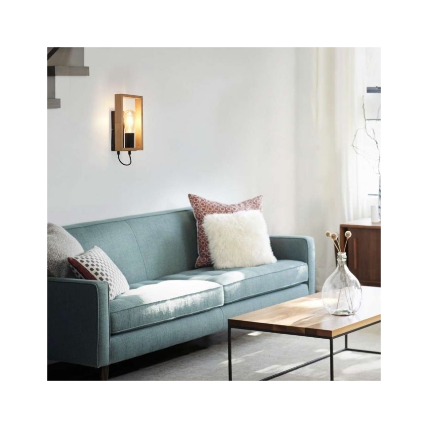 Leuchten Direkt 15654-18 - Wandlamp FRANKY 1xE27/60W/230V acacia