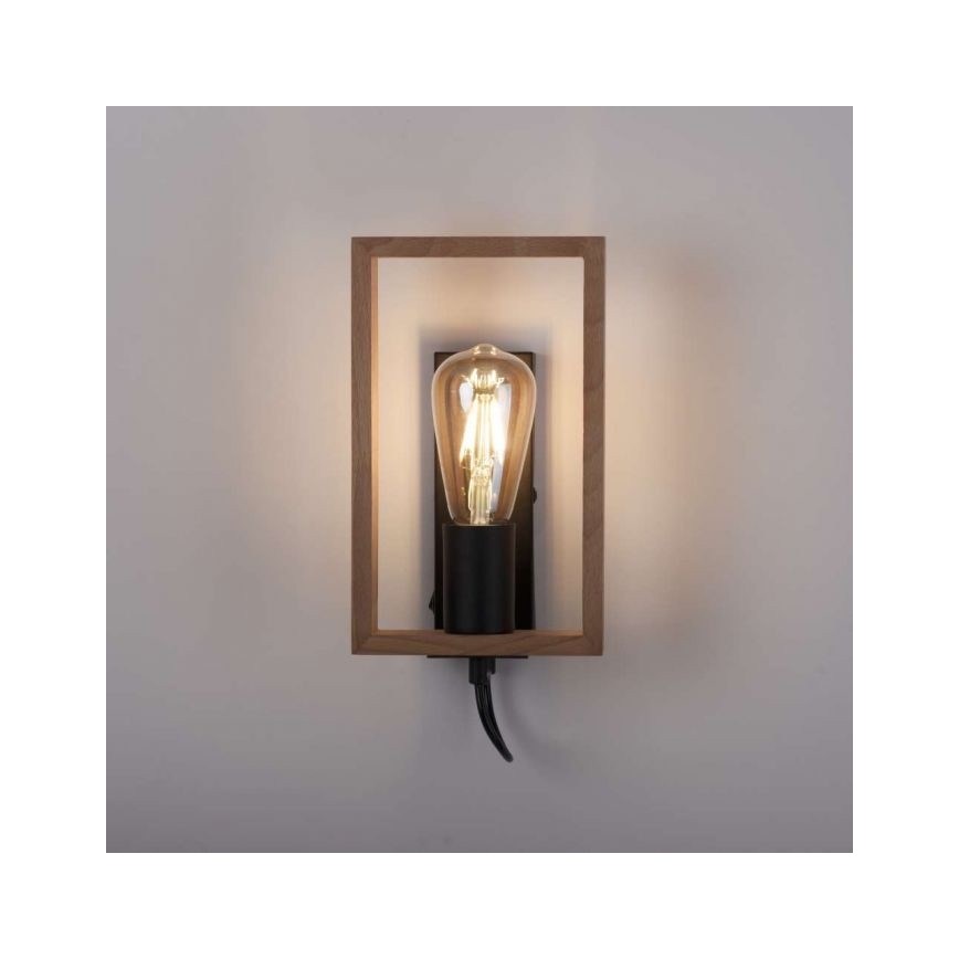 Leuchten Direkt 15654-18 - Wandlamp FRANKY 1xE27/60W/230V acacia