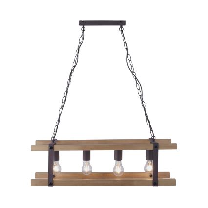 Leuchten Direkt 15684-79 - Hanglamp aan een ketting EDITH 4xE27/60W/230V grenen