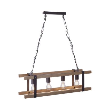 Leuchten Direkt 15684-79 - Hanglamp aan een ketting EDITH 4xE27/60W/230V grenen