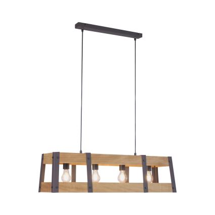 Leuchten Direkt 15721-79 - Hanglamp aan koord CRATE 4xE27/60W/230V