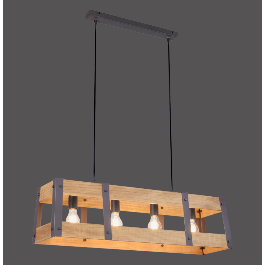 Leuchten Direkt 15721-79 - Hanglamp aan koord CRATE 4xE27/60W/230V