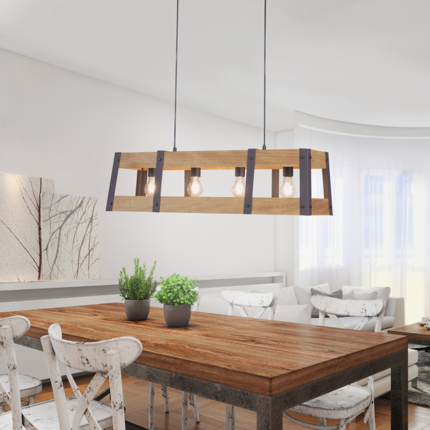 Leuchten Direkt 15721-79 - Hanglamp aan koord CRATE 4xE27/60W/230V