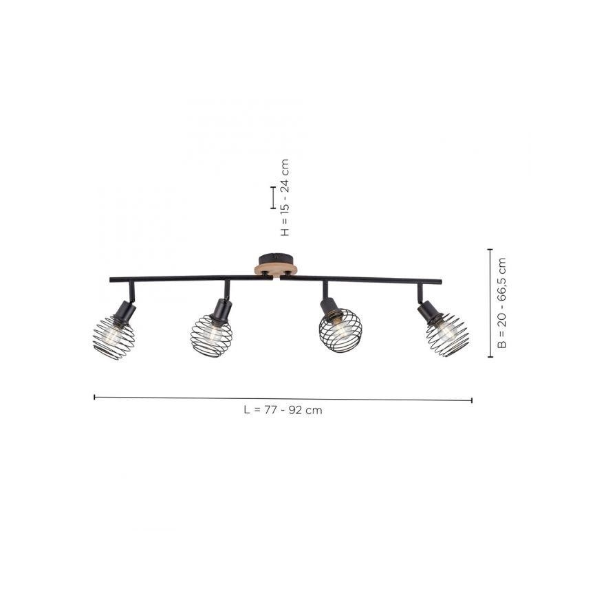 Leuchten Direkt 15924-79 - Spot EUGEN 4xE14/40W/230V chêne