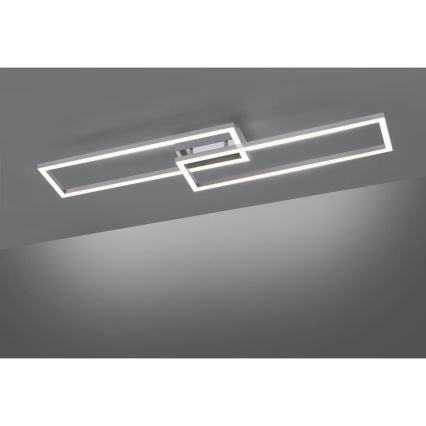 Leuchten Direkt 16430-55 - LED RGBW dimbare plafondlamp MAXI 2xLED/18W/230V 2700-5000K mat chroom + afstandsbediening
