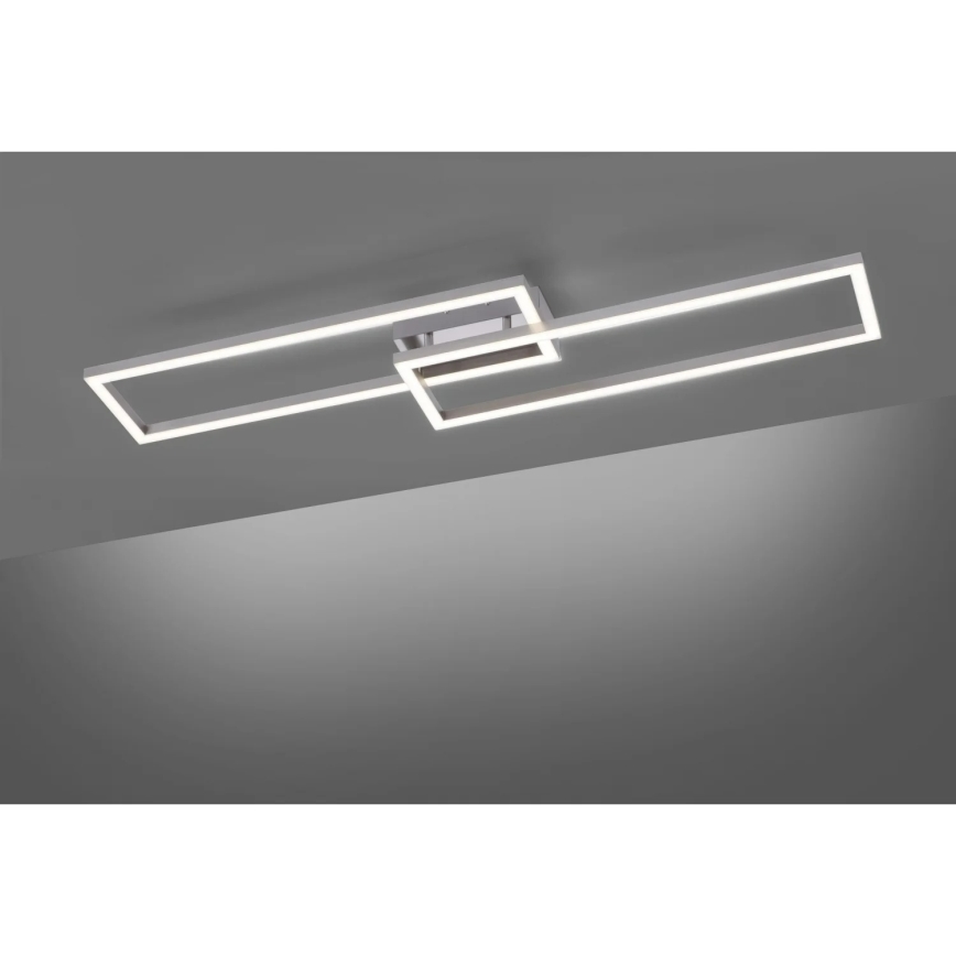 Leuchten Direkt 16430-55 - LED RGBW dimbare plafondlamp MAXI 2xLED/18W/230V 2700-5000K mat chroom + afstandsbediening