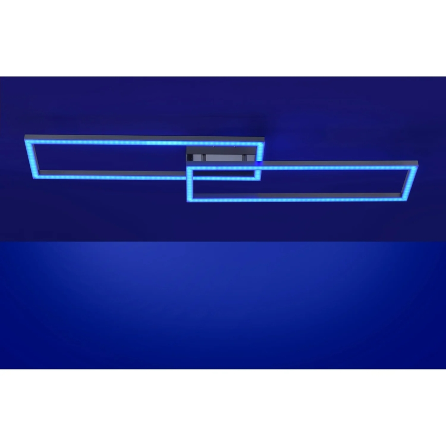 Leuchten Direkt 16430-55 - LED RGBW dimbare plafondlamp MAXI 2xLED/18W/230V 2700-5000K mat chroom + afstandsbediening