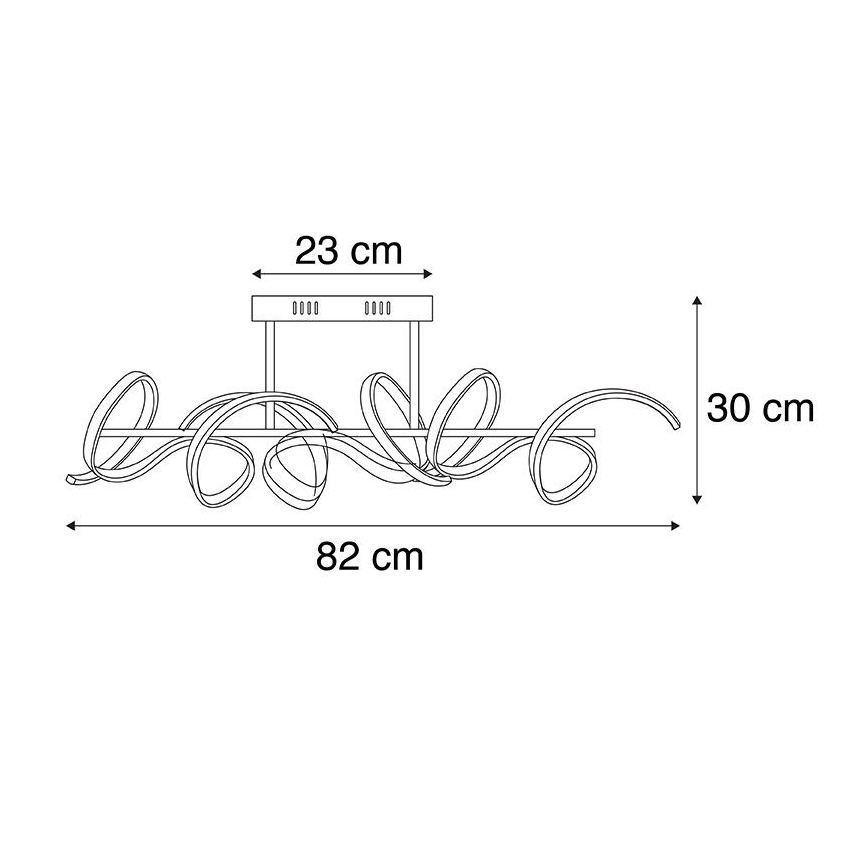 Leuchten Direkt 19032-21 - Dimbare LED Hanglamp voor Oppervlak Montage CURLS LED/25,8W/230V