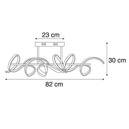 Leuchten Direkt 19032-21 - Lustre monté en surface à intensité variable CURLS LED/25,8W/230V