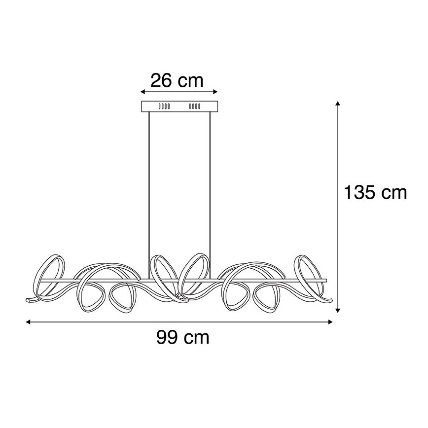 Leuchten Direkt 19033-21 - Lustre LED dimmable sur câble CURLS LED/40,8W/230V