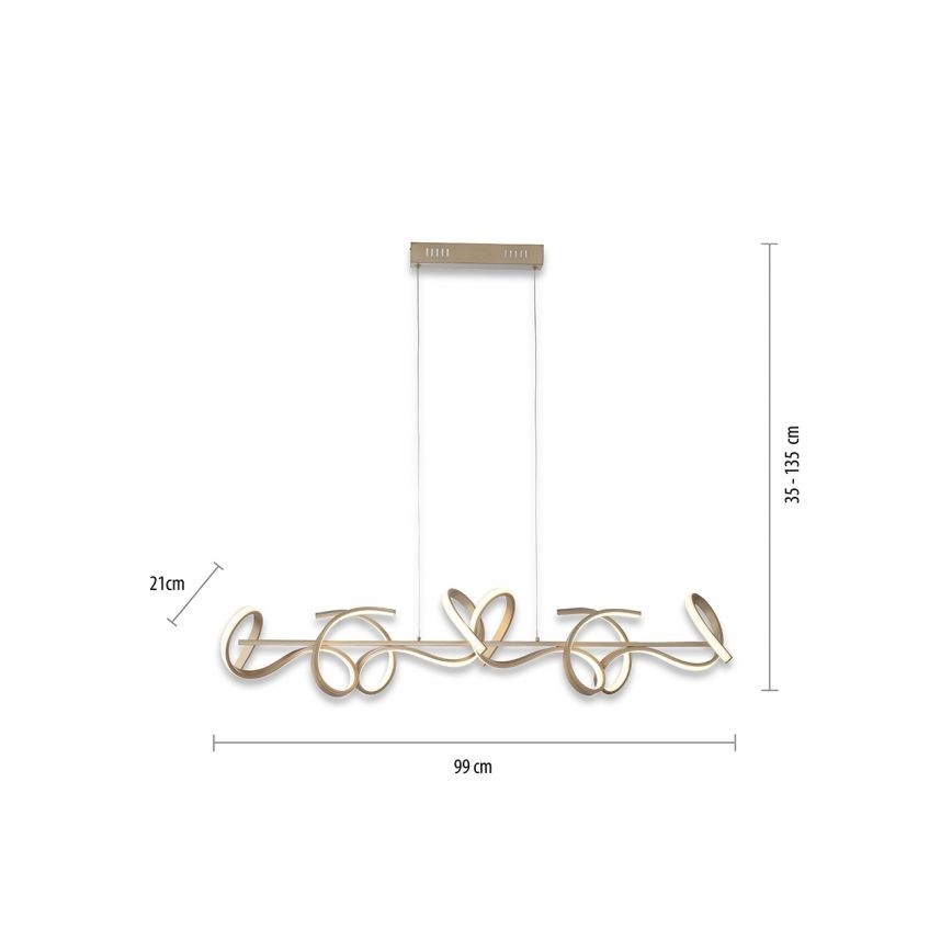 Leuchten Direkt 19033-60 - LED dimbare hanglamp CURLS LED/40.8W/230V
