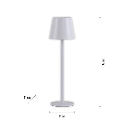 Leuchten Direkt 19250-16 - Lampe de table rechargeable extérieure à intensité variable EURIA LED/3W/5V 2600 mAh IP54 blanc
