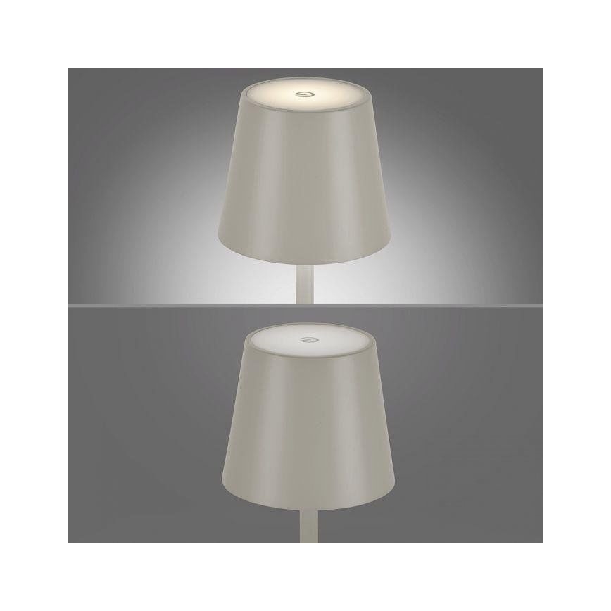 Leuchten Direkt 19250-40 - Lampe de table rechargeable extérieure à intensité variable EURIA LED/3W/5V 2600 mAh IP54 gris