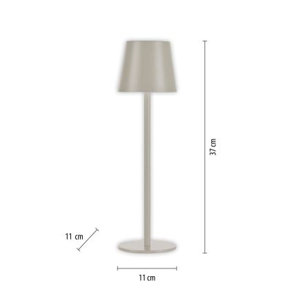 Leuchten Direkt 19250-40 - Lampe de table rechargeable extérieure à intensité variable EURIA LED/3W/5V 2600 mAh IP54 gris