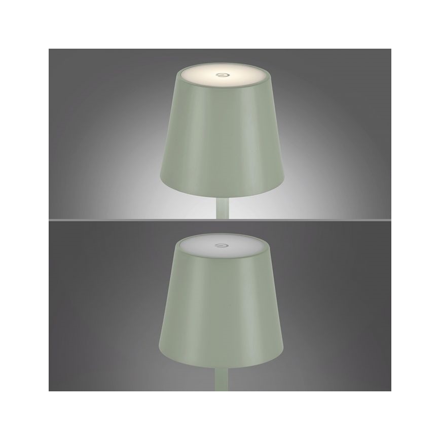Leuchten Direkt 19250-43 - LED Lampe de table rechargeable extérieure à intensité variable EURIA LED/3W/5V IP54 vert