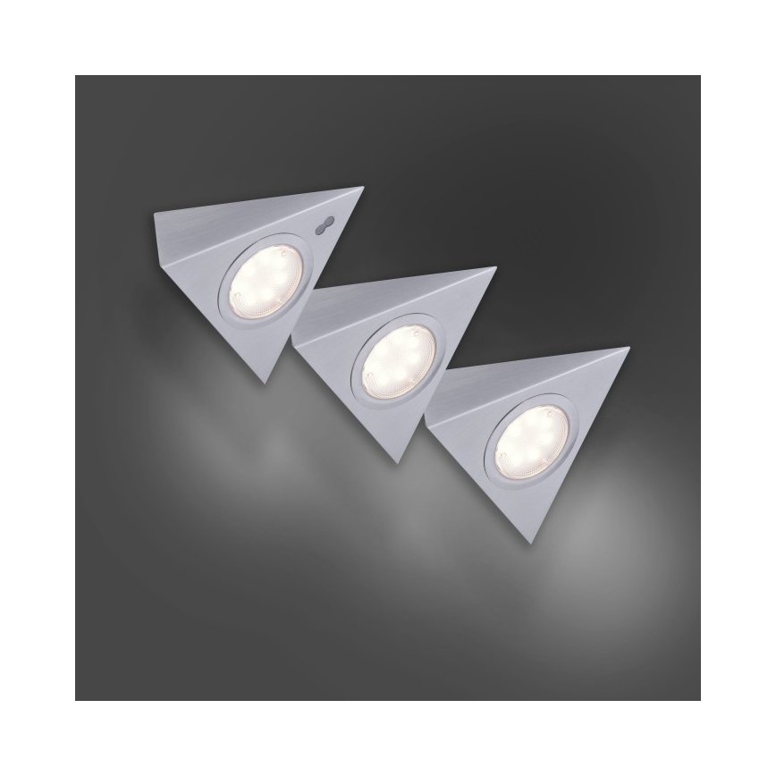 Leuchten Direkt 84110-55-3 - SET 3x LED Meubel Verlichting met Sensor THEO LED/3,6W/230V