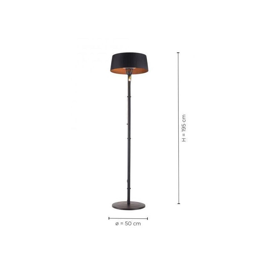 Leuchten Direkt 99507-18 - Élément chauffant extérieur GLOW 1500W/230V 1,95 m IP44 noir