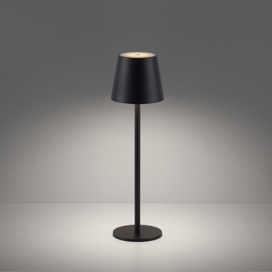 Leuchten Direkt 19250-18 - Lampe de table rechargeable extérieure à intensité variable EURIA LED/3W/5V 2600 mAh IP54 noir