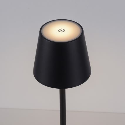 Leuchten Direkt 19250-18 - Lampe de table rechargeable extérieure à intensité variable EURIA LED/3W/5V 2600 mAh IP54 noir
