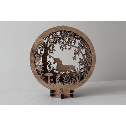 Li-Go 23568/DUB2 - Dimbare LED-tafeldecoratie LED/12W/230V 20x22 cm eik/eenhoorn