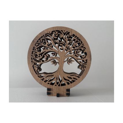 Li-Go 23577/DUB2 - LED Lampe de table décorative à intensité variable LED/12W/230V 20x22 cm chêne/Arbre de vie