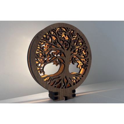 Li-Go 23577/DUB2 - Dimbare LED tafeldecoratie LED/12W/230V 20x22 cm eik/Levensboom