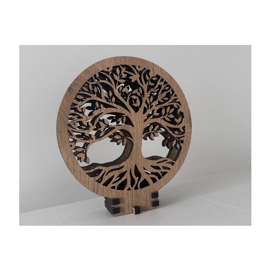 Li-Go 23577/DUB2 - Lampe de table décorative LED dimmable LED/12W/230V 20x22 cm chêne/Arbre de vie