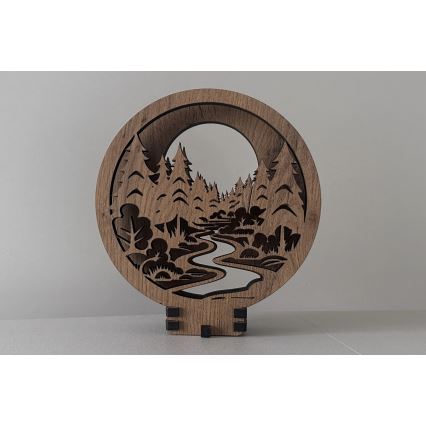 Li-Go 23580/DUB2 - Décoration de table LED à intensité variable LED/12W/230V 20x22 cm chêne/En forêt