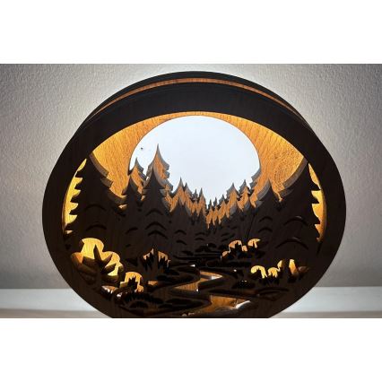 Li-Go 23580/DUB2 - Décoration de table LED à intensité variable LED/12W/230V 20x22 cm chêne/En forêt